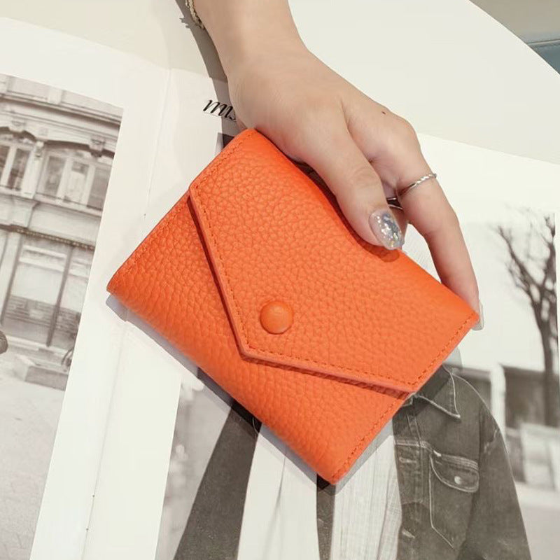 Women's Genuine Leather Short Cowhide First Layer Ladies Wallets