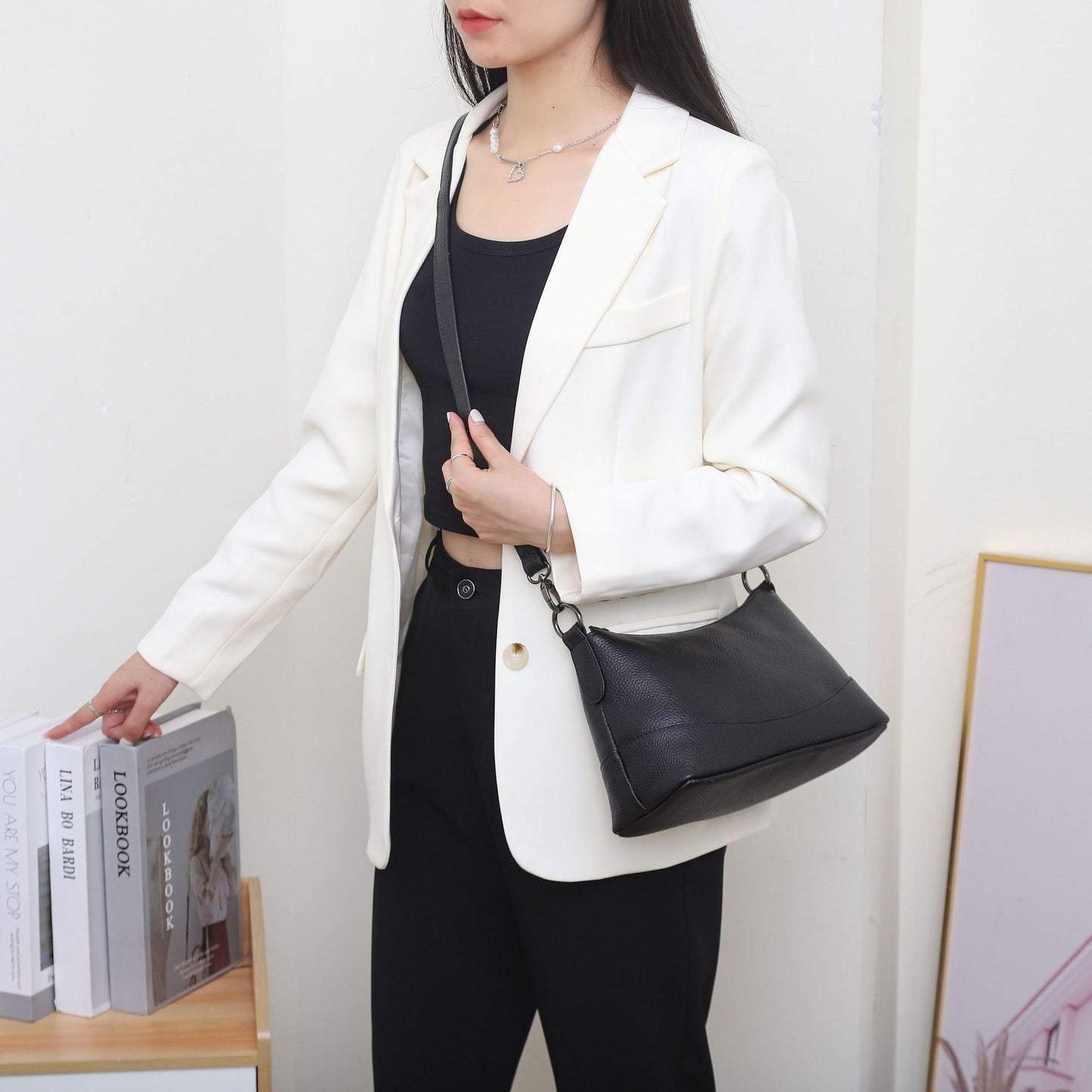 Women's Layer Cowhide Simple Dumpling Large Capacity Aunt Mother Bags