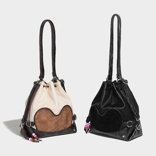 Retro Large Capacity Totes Loose Stitching Shoulder Bags