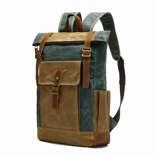 Cool Computer Oil Wax Cloth Waterproof Backpacks