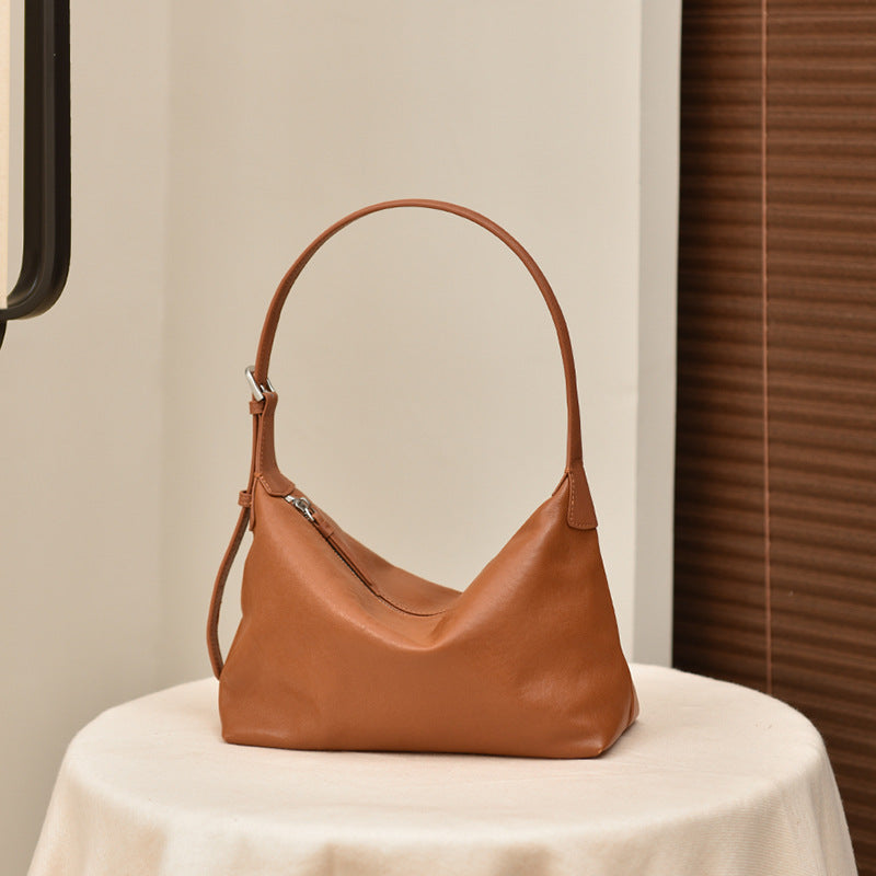 Top Layer Vegetable Tanned Pattern Cattle Leather Retro Classic Shoulder Bags