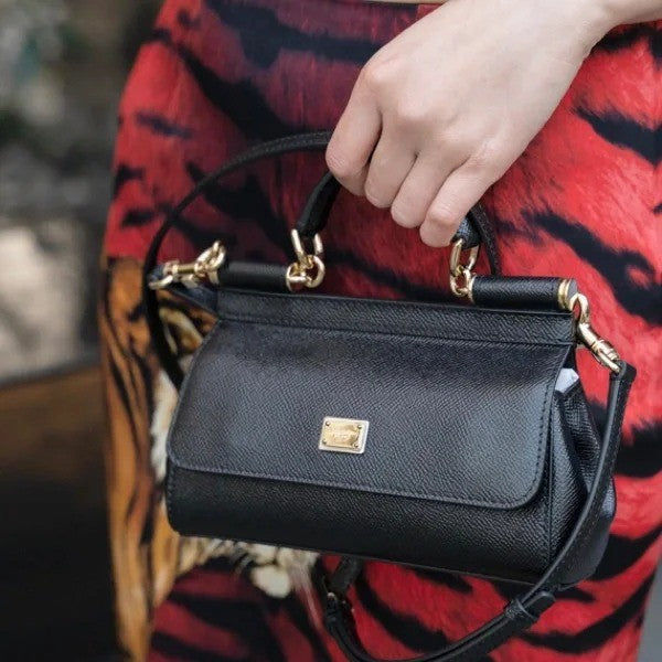 Large Baguette Sicilian Cowhide Flap Cow Handbags