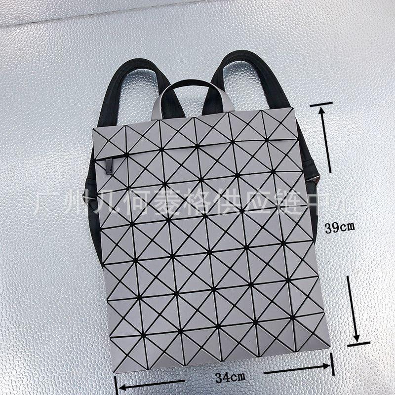 Women's & Men's & Geometric Rhombus Plaid Flat Computer Backpacks