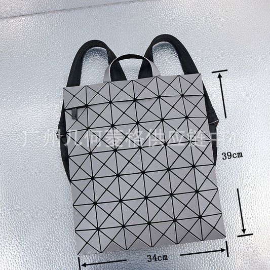 Women's & Men's & Geometric Rhombus Plaid Flat Computer Backpacks