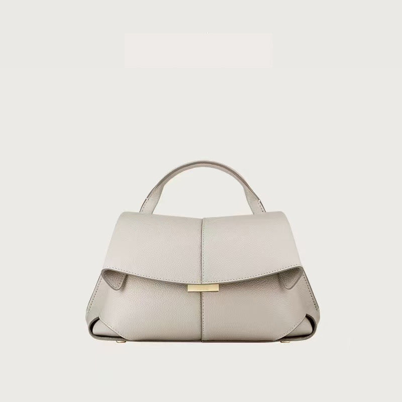 Women's Genuine Leather French Design Fashion Pleated Handbags