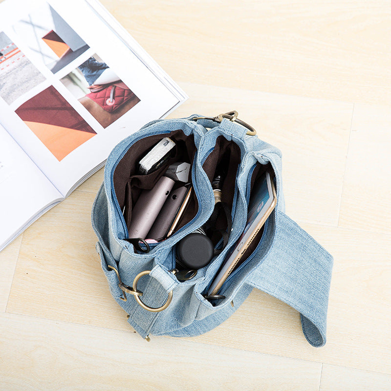 Women's Unique Graceful Denim Pocket Mummy Crossbody Bags