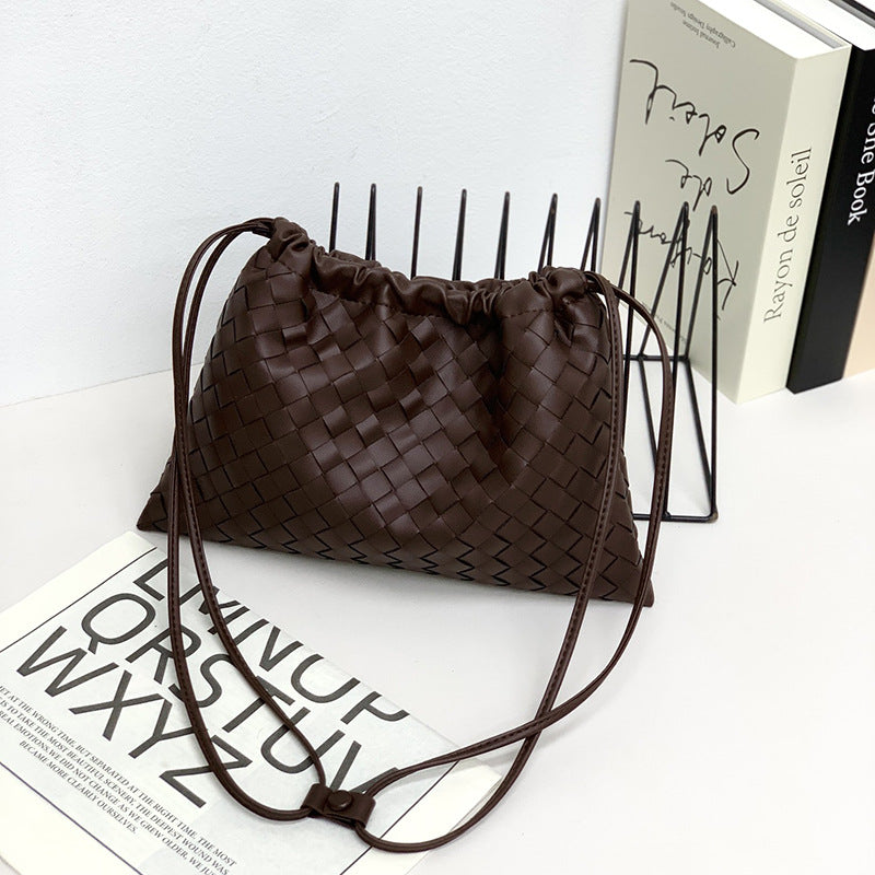 Women's Leather Woven Dumpling Garbage Genuine Underarm Crossbody Bags