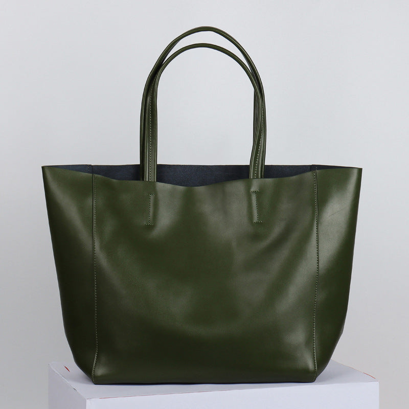Capacity Commuter Mummy Shopping Cowhide Big Shoulder Bags