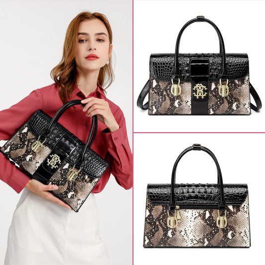 Women's Elegant Crocodile Pattern Mother Affordable Luxury Shoulder Bags