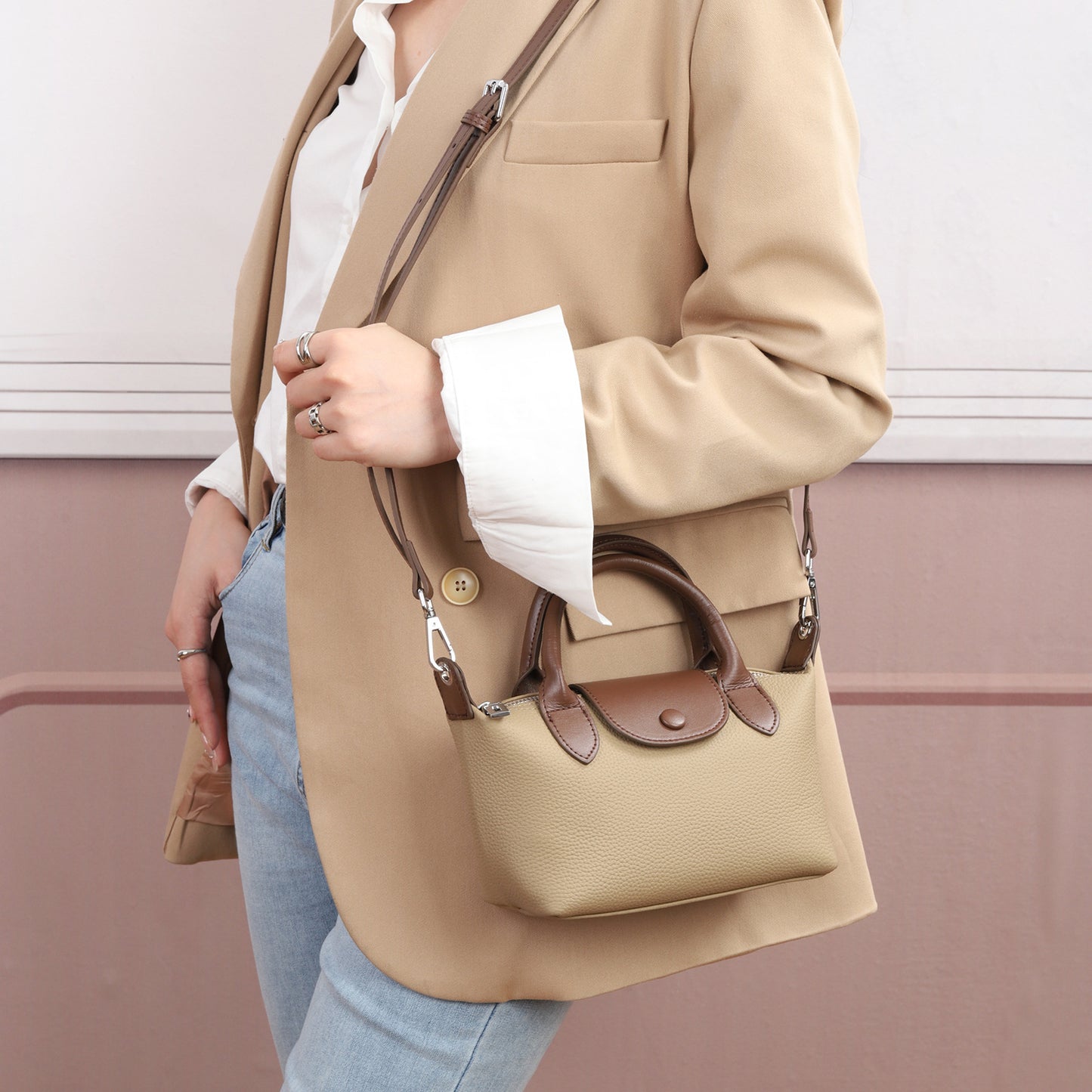 Women's Summer Genuine Leather Made Korean High-grade Shoulder Bags