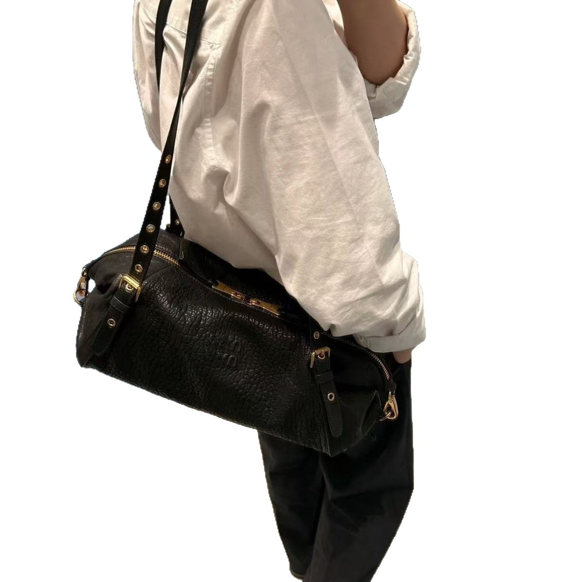 Women's Motorcycle Idle Style Baguette High-grade Underarm Crossbody Bags