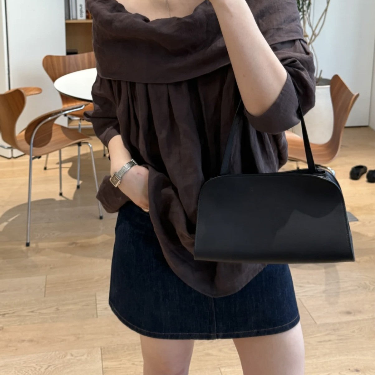 Comfortable Clutch French Minority Cowhide Simple Bags