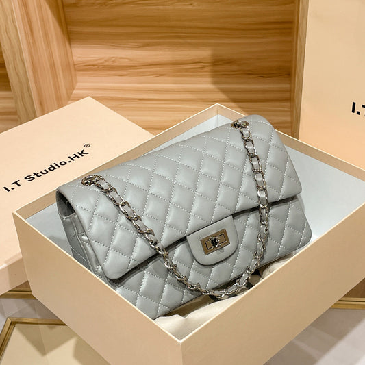 Women's Fat Roe Style Diamond Design Genuine Crossbody Bags