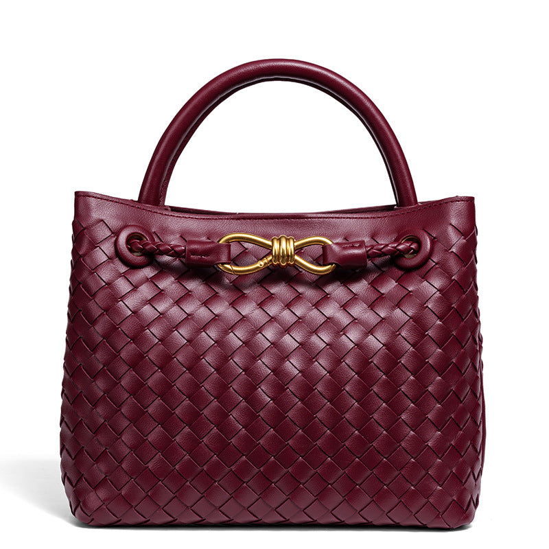 Women's Hand-woven Light Luxury Grid Butterfly Decorative Handbags