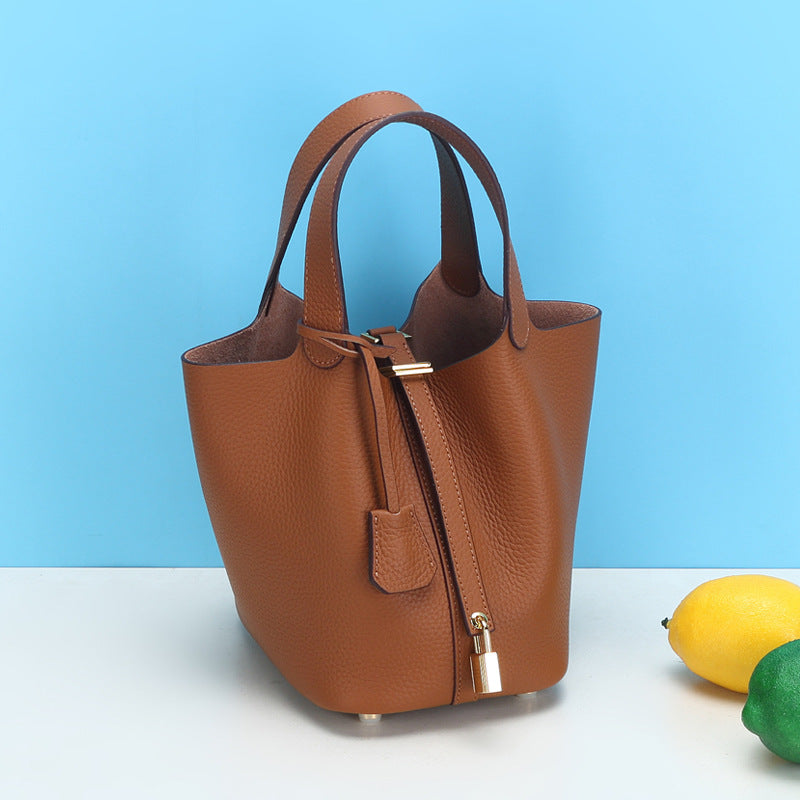 Women's Vegetable Basket Genuine Leather Fashion Soft Handbags