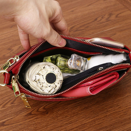 Women's Triple Zipper Portable Dumpling Practical Classic Crossbody Bags