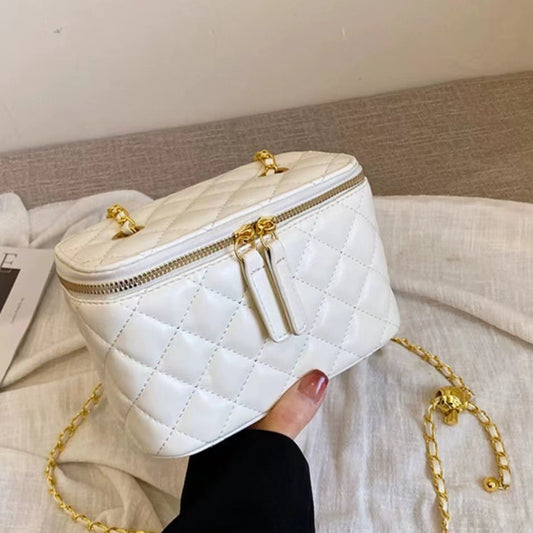 Women's Style Golden Ball Rhombus Chain Genuine Crossbody Bags