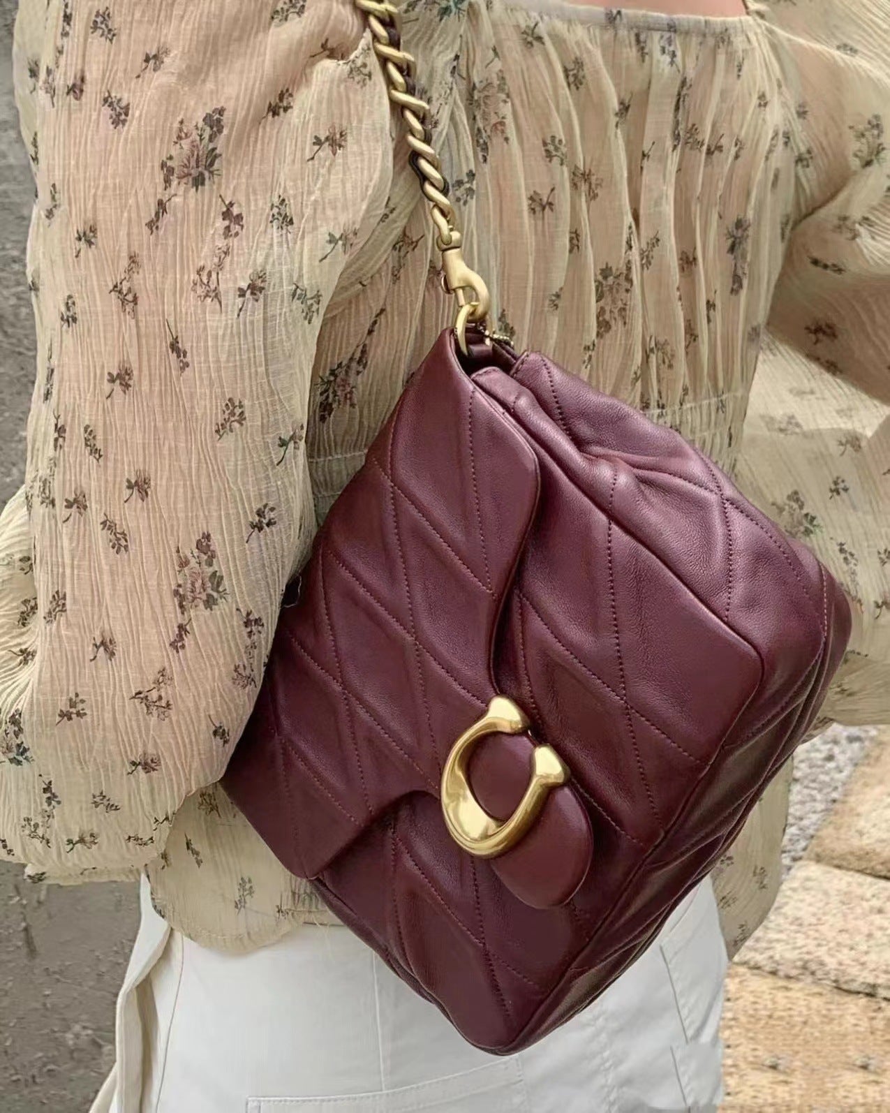 Women's Sheepskin Diamond Retro Portable Underarm For Crossbody Bags