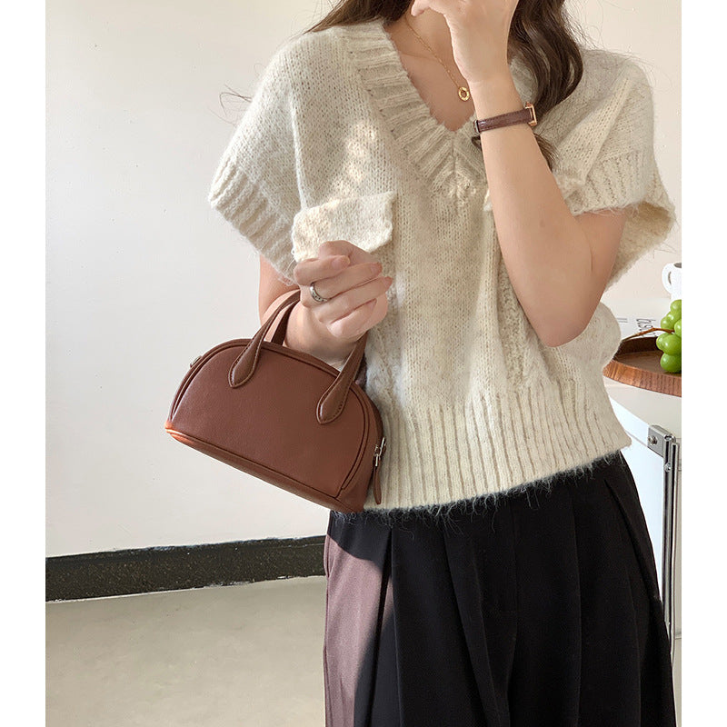 Style Niche Retro Portable Real Cowhide Bags