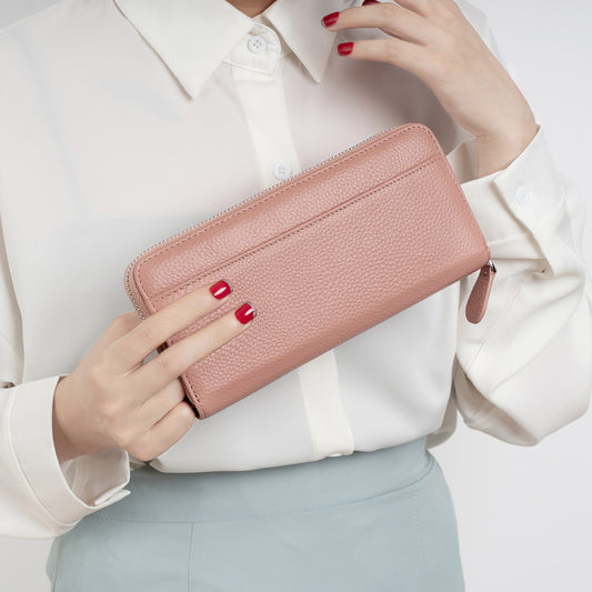 Women's Long Genuine Leather Multiple Slots Large Ladies Wallets