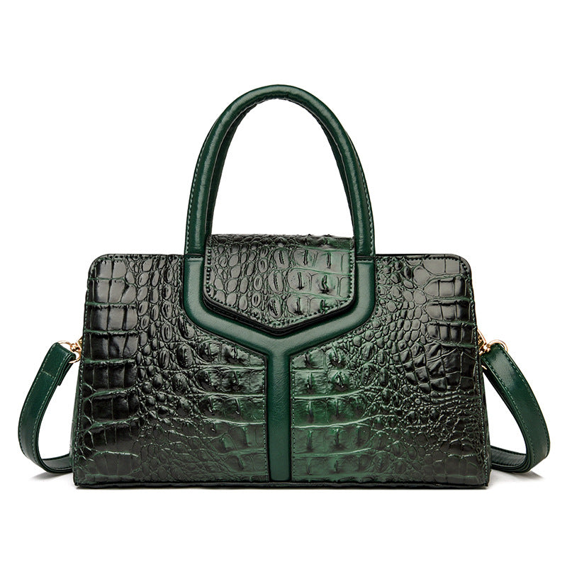 Women's Portable Female Crocodile Pattern Fashion Retro Shoulder Bags