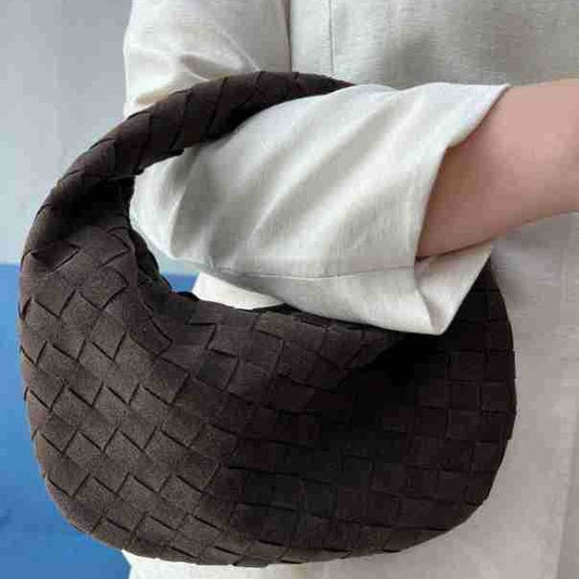Size Frosted Woven Croissant Handmade Underarm Handbags
