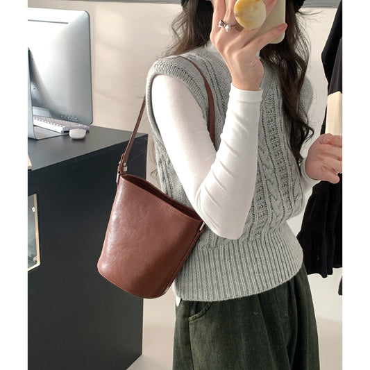 Women's First Layer Vegetable Tanning Leather Shoulder Bags