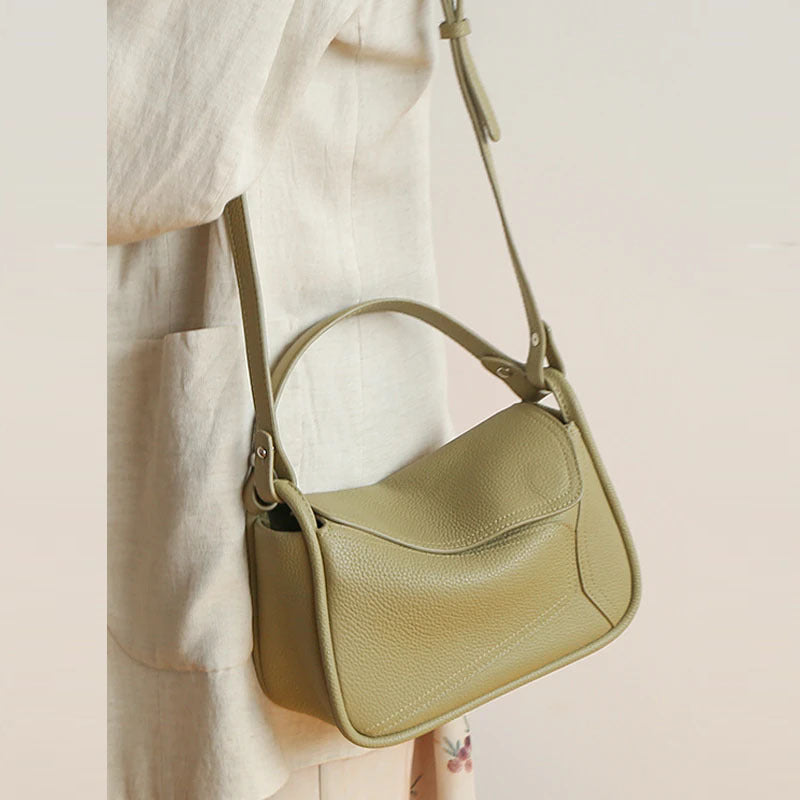 Women's Leather Fashion Geometry Pattern Cowhide Niche Bags