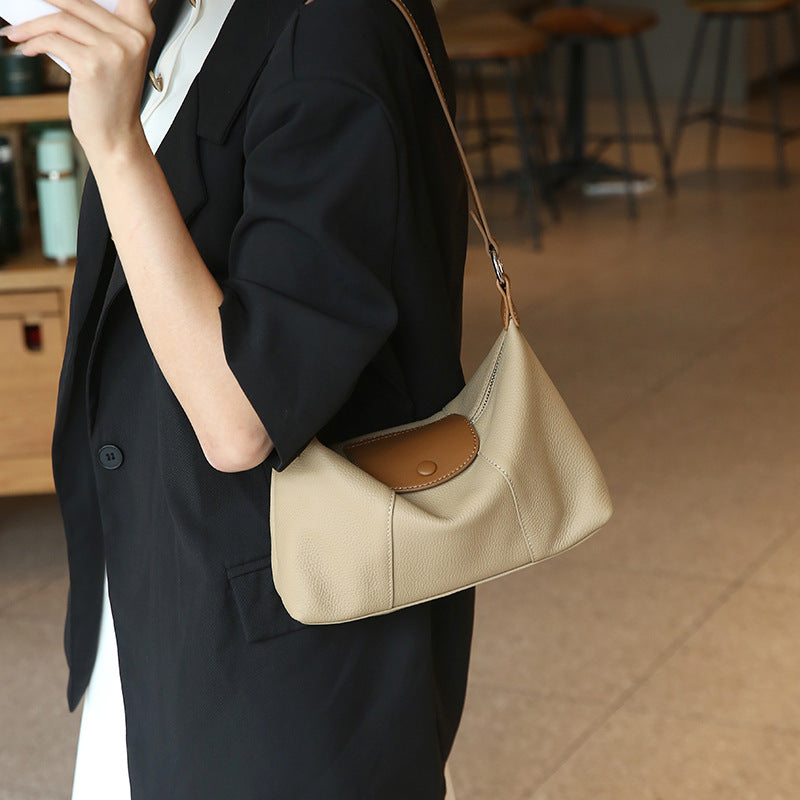 Women's Summer First Layer Cowhide Dumpling Genuine Crossbody Bags