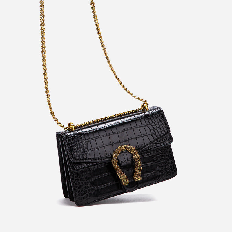 Women's Crocodile Pattern Simple Chain Popular Daily Bags