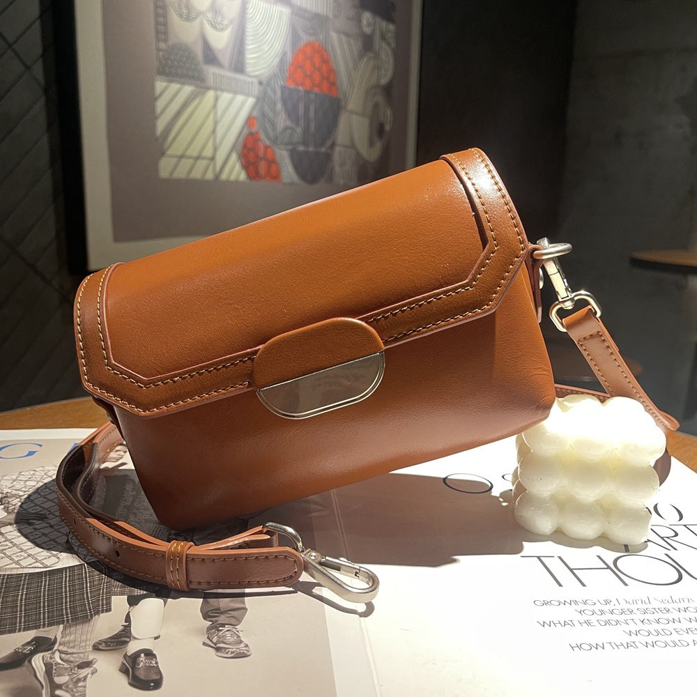 Women's Fashionable First Layer Vegetable Tanned Cowhide Crossbody Bags