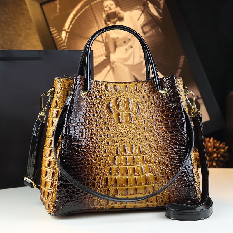 Women's Stylish Good Texture Colorful Crocodile Pattern Bags
