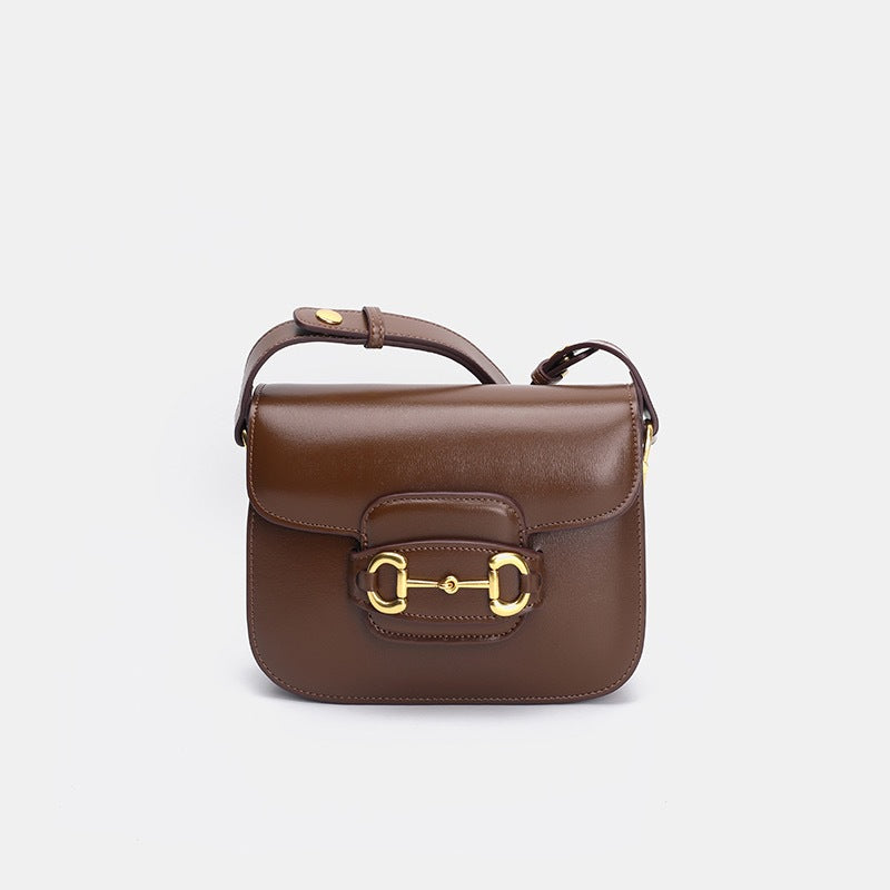 Women's Underarm High-grade Design Simple Saddle Genuine Crossbody Bags