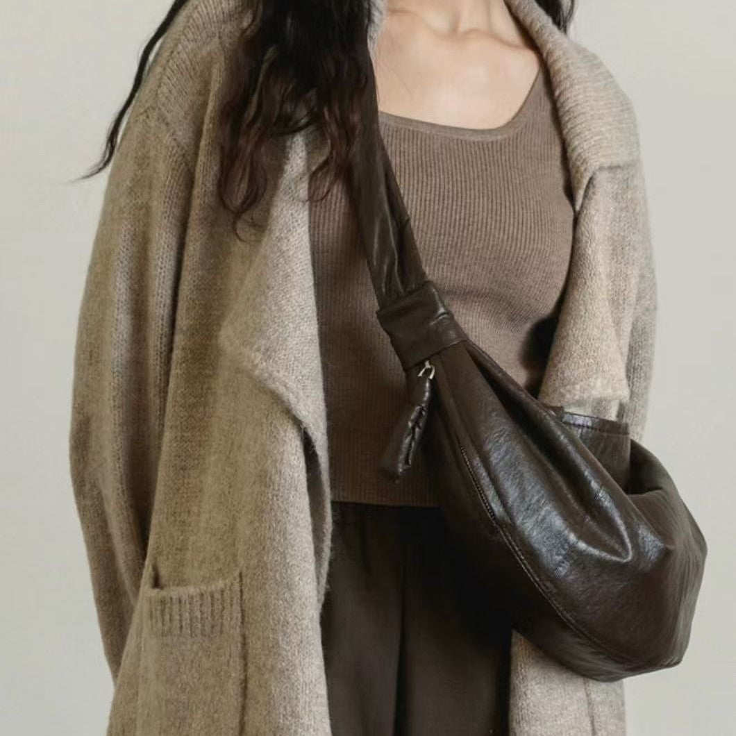 Women's Dumpling Texture Western Style Wide Strap Shoulder Bags