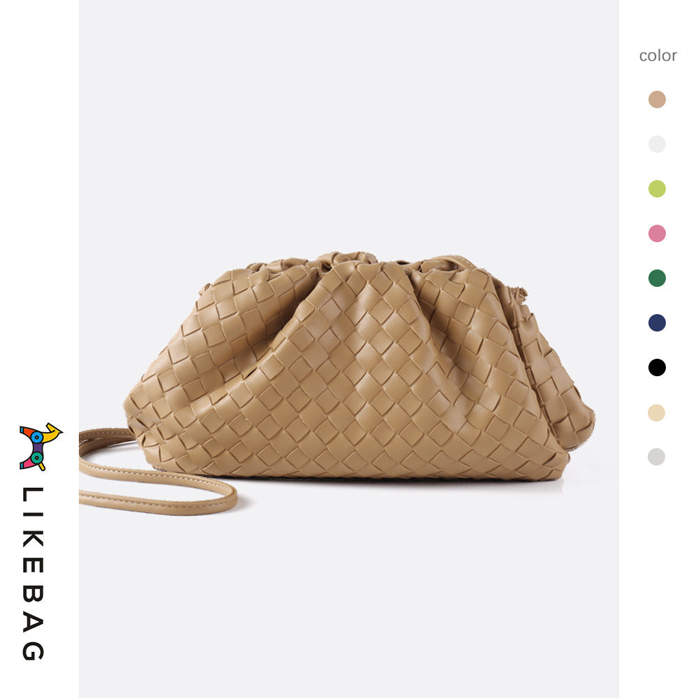 Large Dumpling Design Woven Cloud Female Crossbody Bags