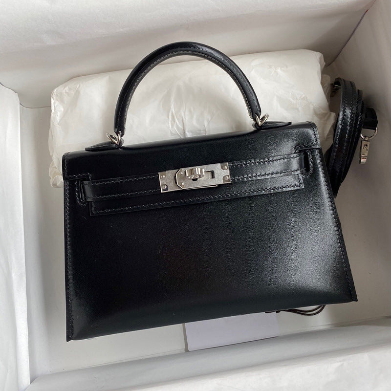 High-grade Handmade Wax Line Cowhide Second Crossbody Bags