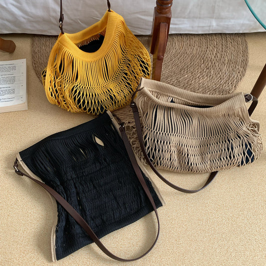 Women's Design Simple Fabric Mesh Shopping Fashion Crossbody Bags