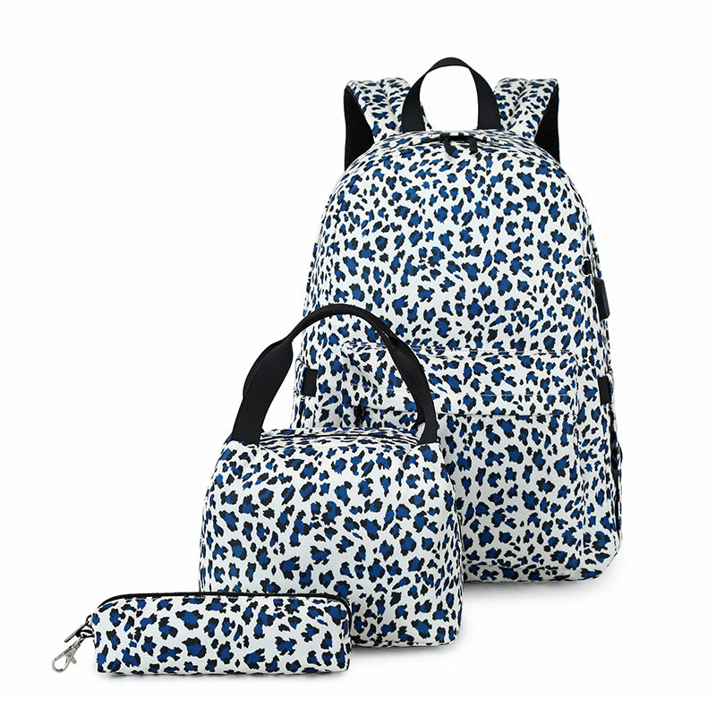 Slouchy Trendy Three-piece Canvas Printed Female Backpacks