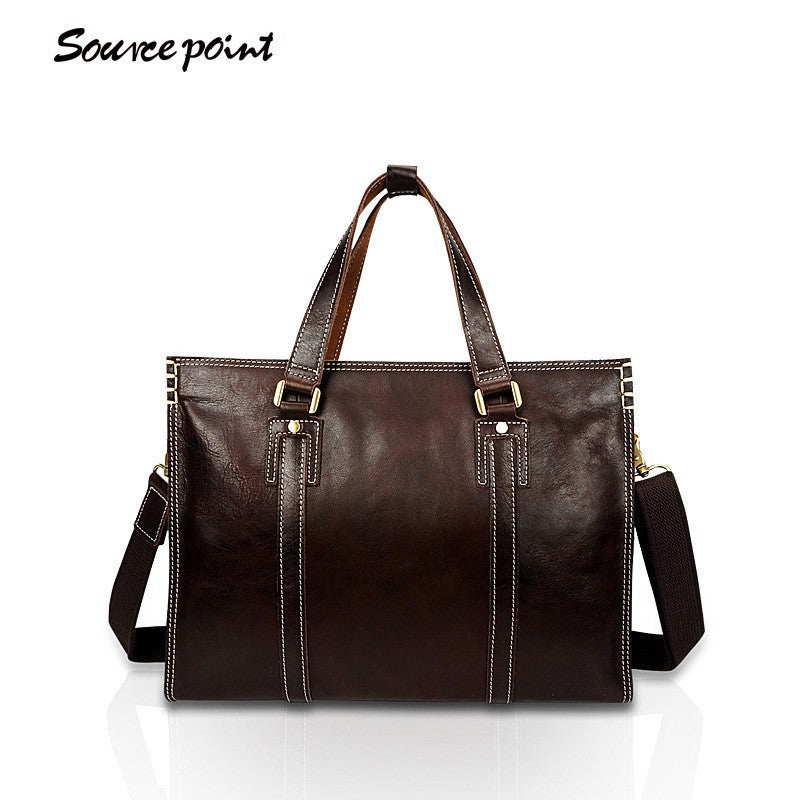 Men's Genuine Leather First Layer Cowhide Oil Men's Handbags