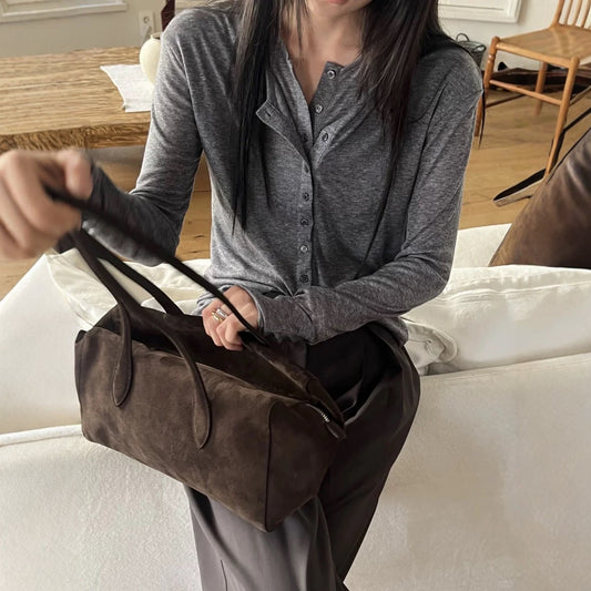 Urban Simple Suede Female Large Capacity Shoulder Bags