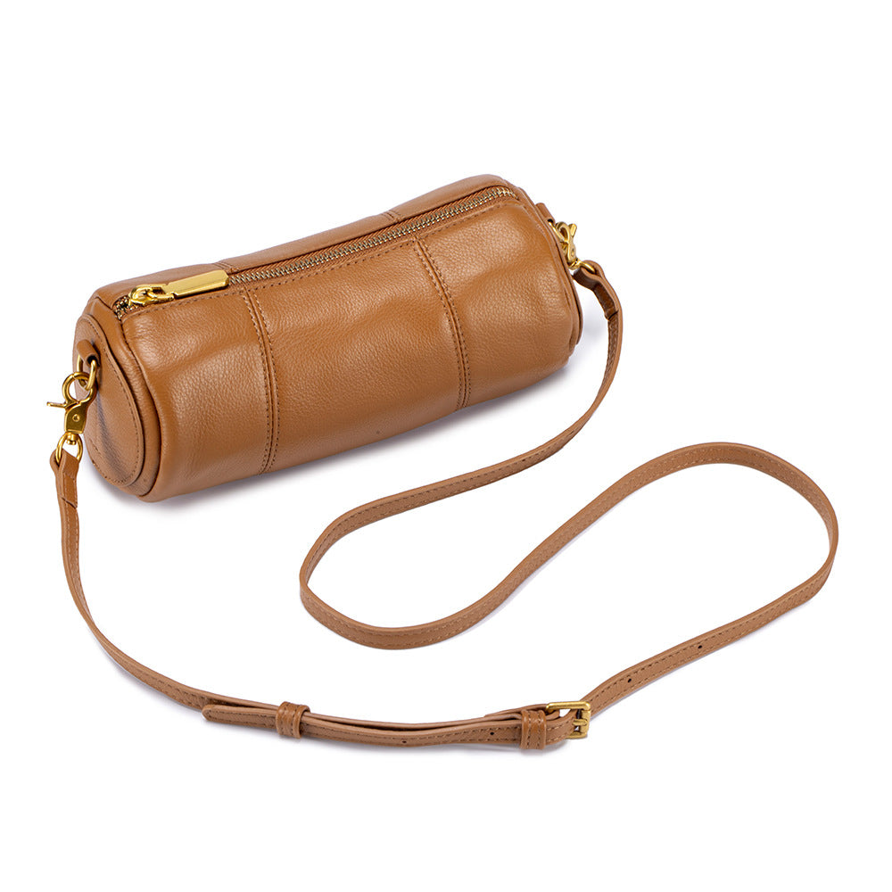 Women's Layer Leather Elegant Round Large Capacity Niche Bags