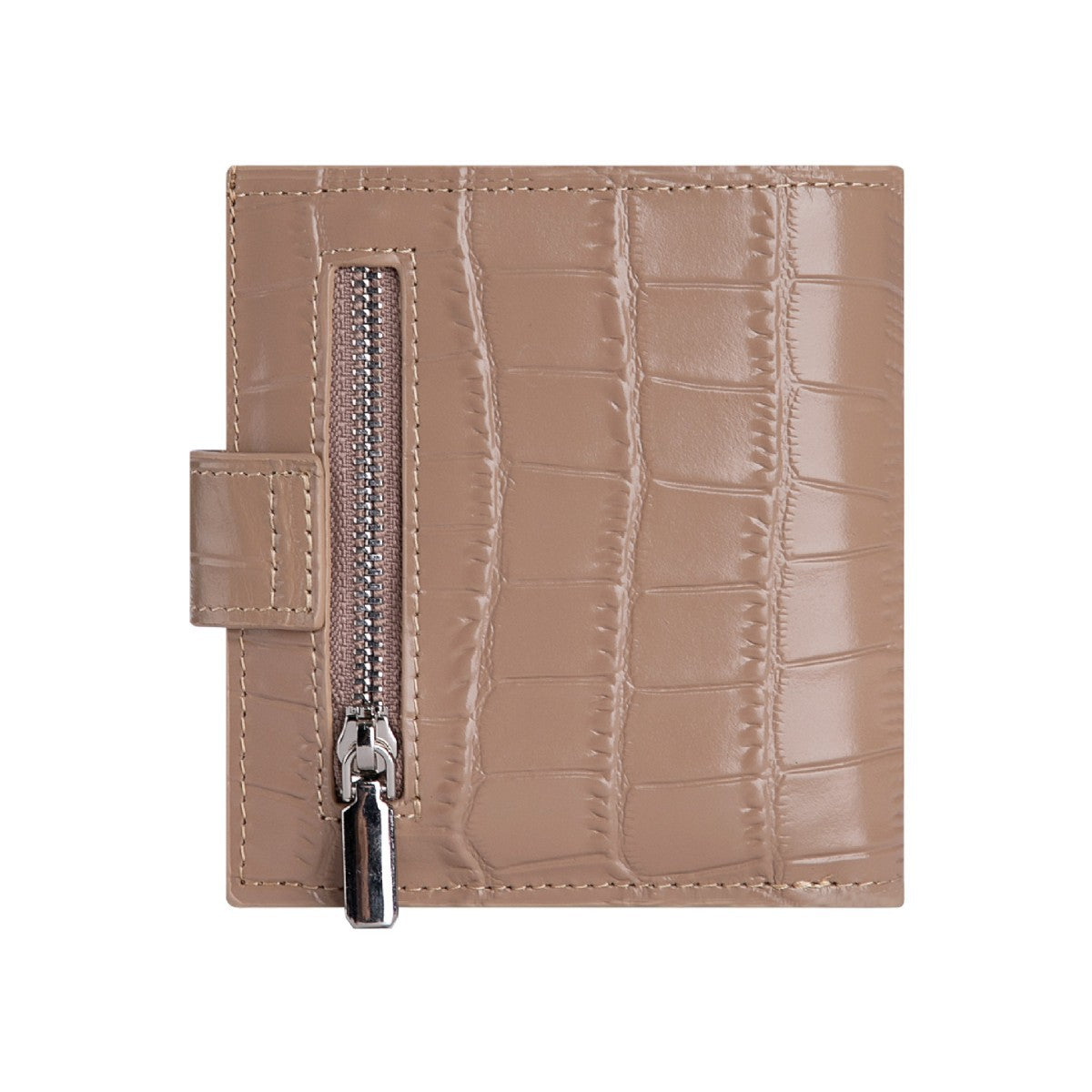Women's Crocodile Pattern Genuine Leather Zipper Compact Coin Purses