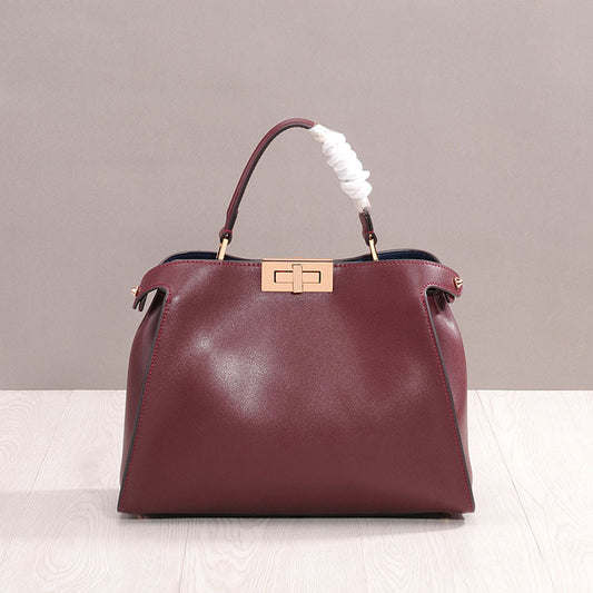 Women's Woman Genuine Leather Rotating Large With Cat Design Crossbody Bags