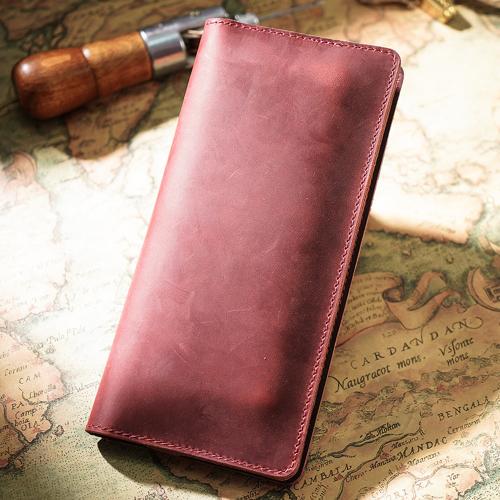 Men's Retro Crazy Horse Leather Genuine Cattlehide Men's Wallets