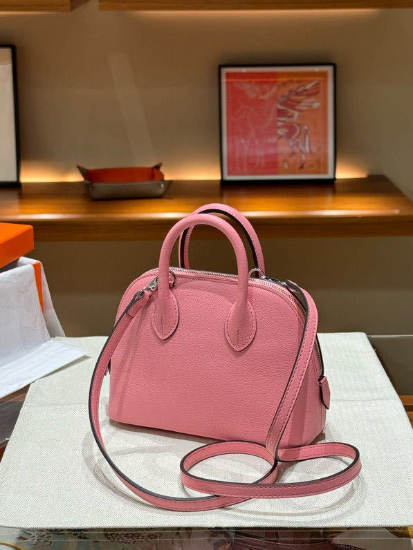 Women's Mini Sheepskin Shell Portable Bowling Leather Crossbody Bags