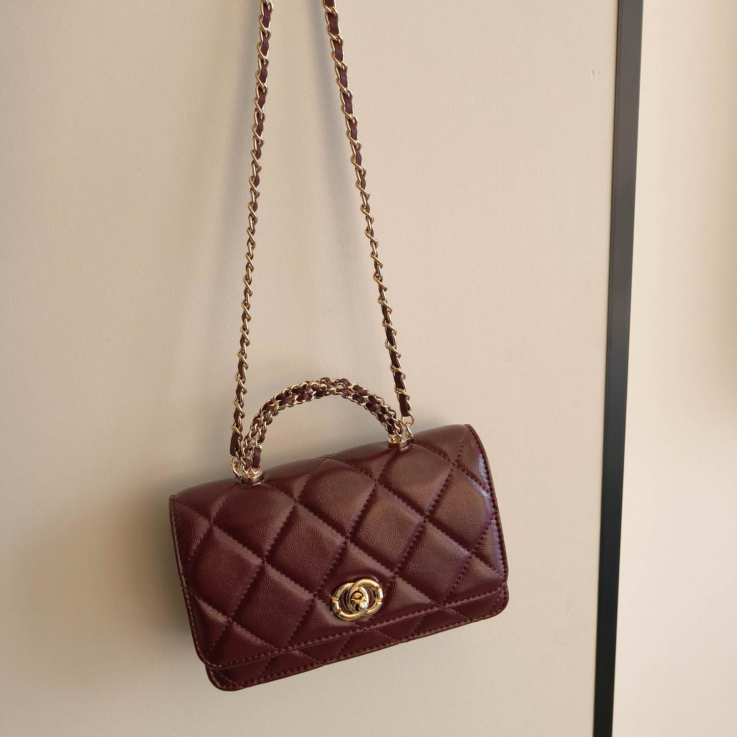Women's Leather Classic Style Rhombus Chain Fashion Crossbody Bags