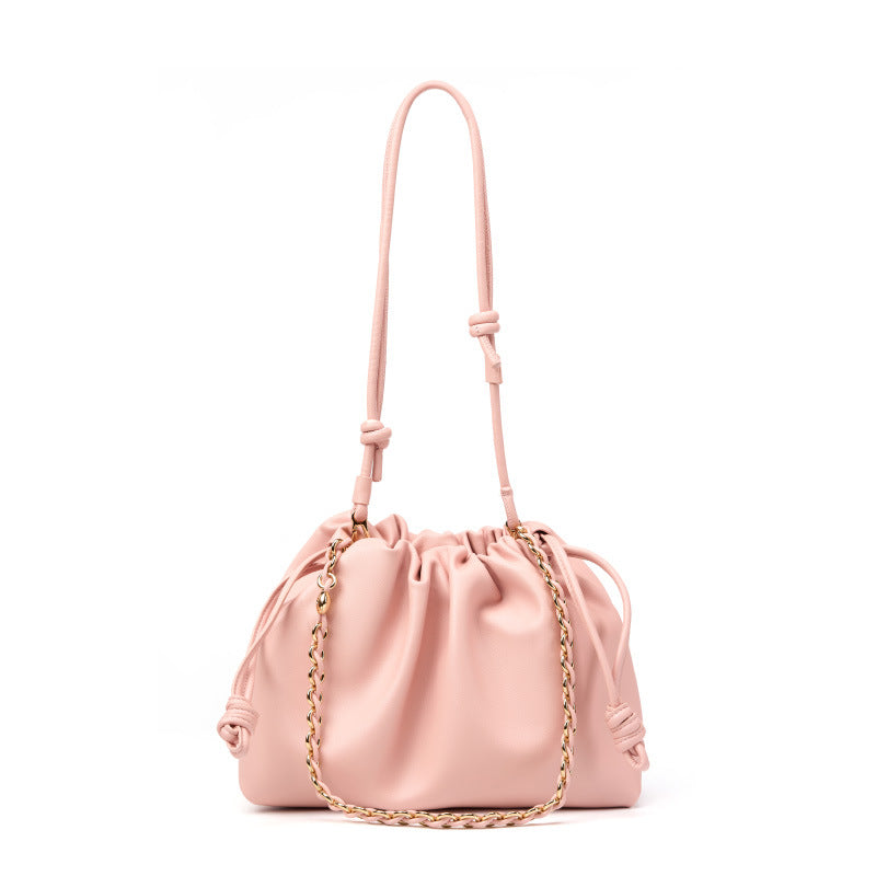 Drawstring Lucky Chain Pleated Cloud Portable Crossbody Bags