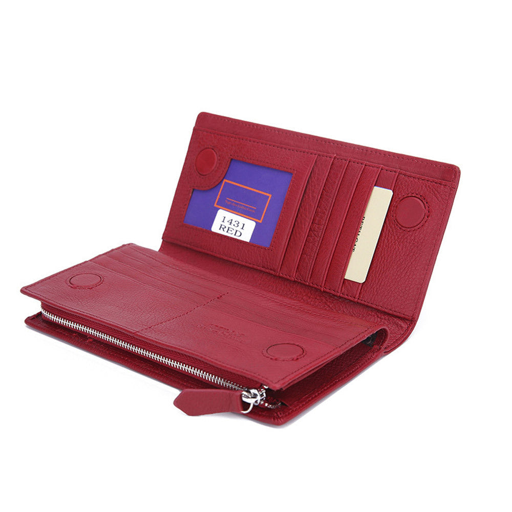 Women's Genuine Leather Long Soft Top Layer Ladies Wallets