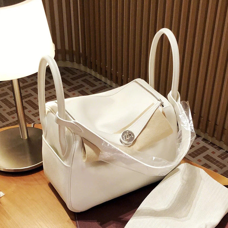 Women's First Layer Cowhide Lychee Pattern Lindy Shoulder Bags
