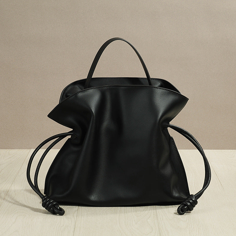 Women's Genuine Leather Soft Cowhide Drawstring Lucky Crossbody Bags